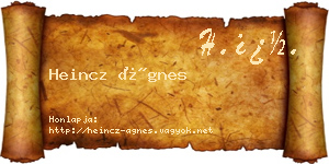Heincz Ágnes névjegykártya